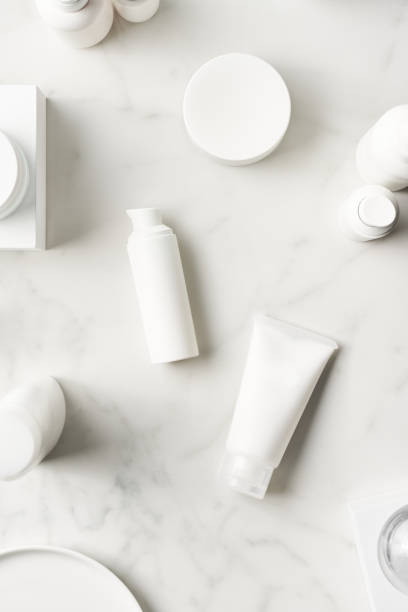 istock Bottles of bath products on table 1287190842