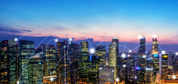 istock Advanced communication and global internet network connection in smart city 1287192085