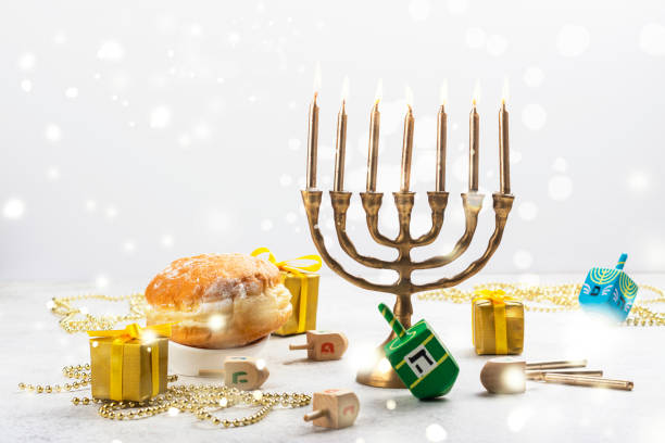 istock Jewish holiday Hanukkah background 1287194622