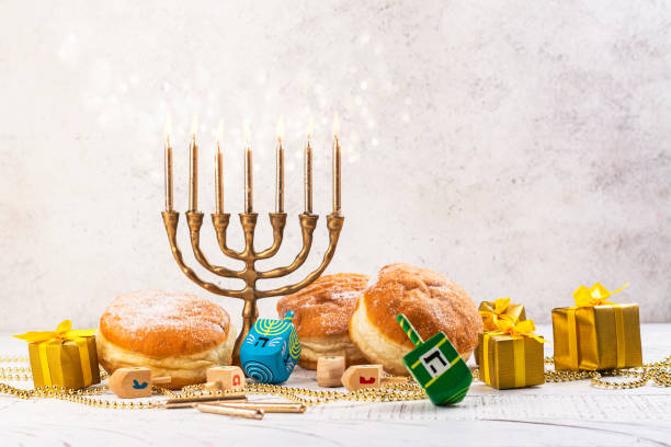 istock Jewish holiday Hanukkah background 1287194629