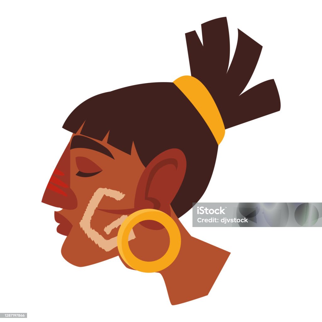 Aztec Guy Vector Aztec Warrior Man Character With Round Earring Stock Illustration ...