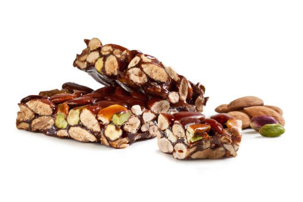 istock Sicilian Nougat Almonds and Pistachio isolated 1287210215