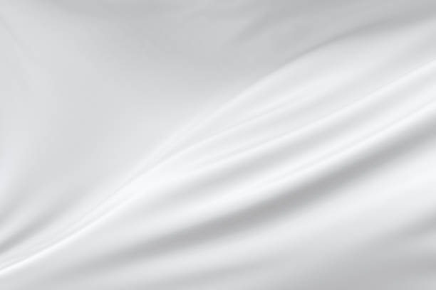 stromende witte doek, witte achtergrond, 3d het teruggeven. - weefsel stockfoto's en -beelden