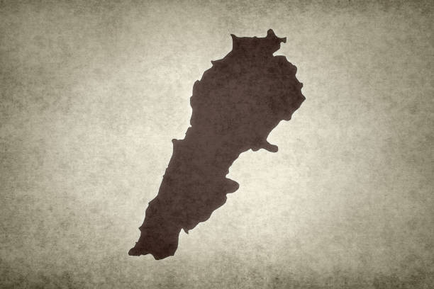 Grunge map of Lebanon printed on an old paper.