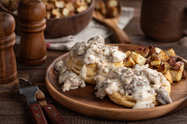 istock Biscuits and Creamy Sausage Gravy 1287212058
