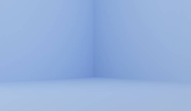 istock Corner of blue room in the 3d. Blue background, 3d render 1287212884