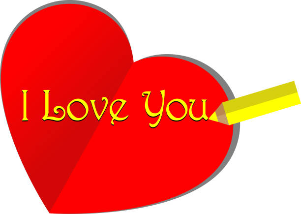 vector paper heart shape i love you