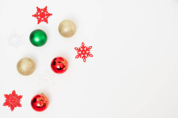 istock Christmas decoration on white background, flat lay 1287213498