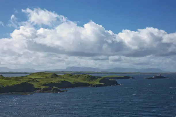 Beautiful landscape and rock formations along the irish coastline near Killybegs, County Donegal in Ireland.