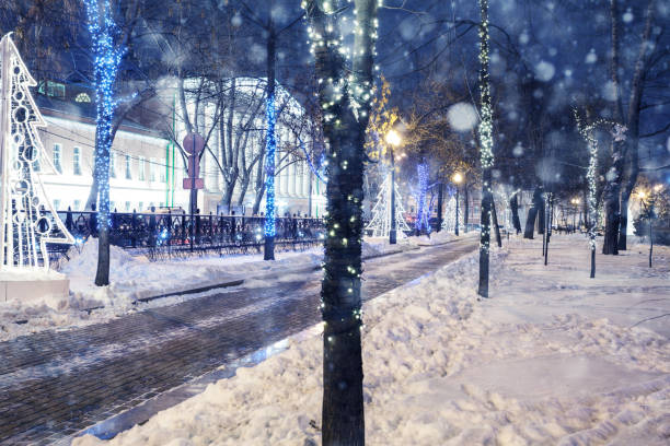 istock New year time in Moscow, illuminated boulevards 1287214633