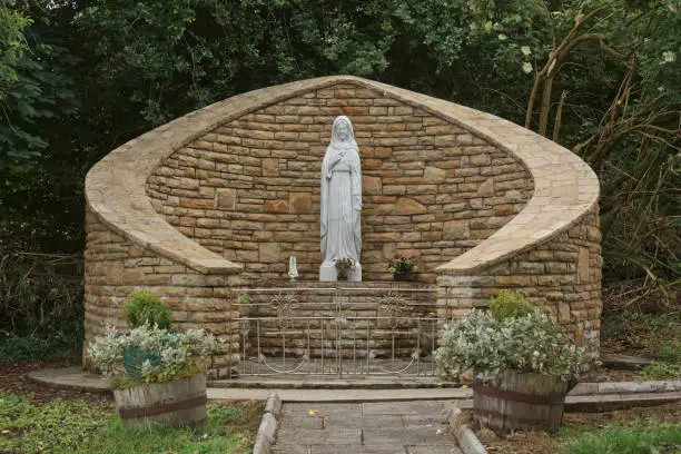 Photo of Saint Virgin Mary statue and place to pray near town of Killybegs in Ireland