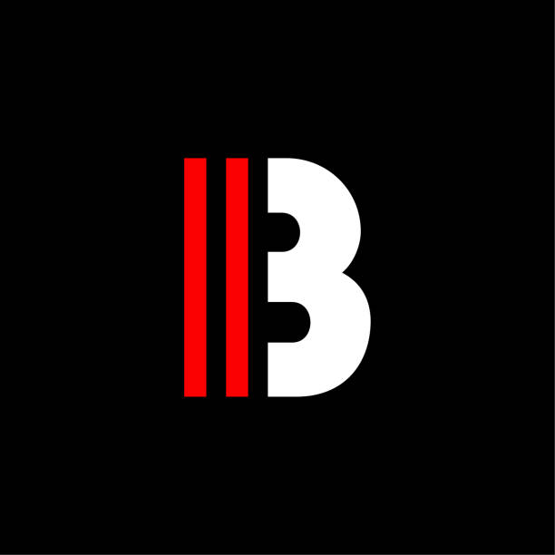 illustrazioni stock, clip art, cartoni animati e icone di tendenza di carattere rosso: lettera b (logo vettoriale geometrico) - letter b