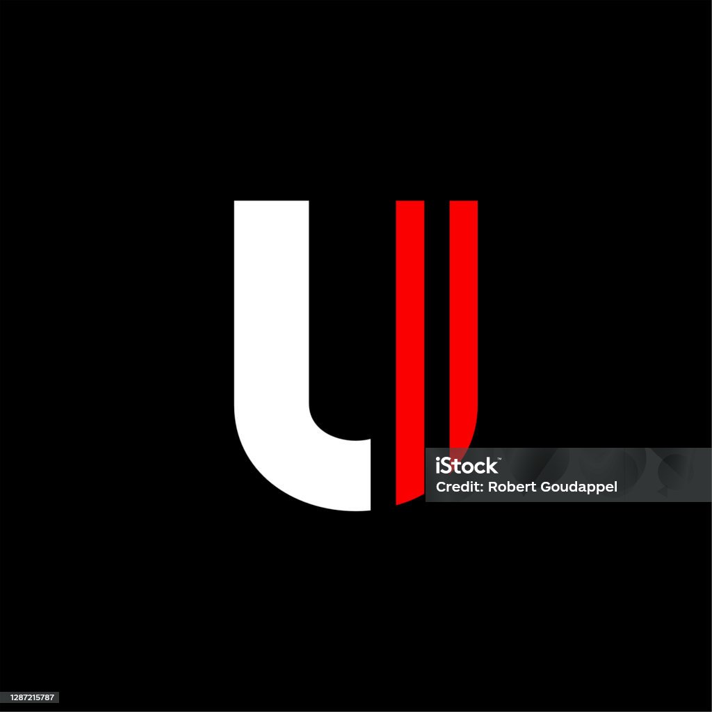 Red U Shape Line Red Lines Geometric Vector Logo Letter U Stock Illustration - Download ...