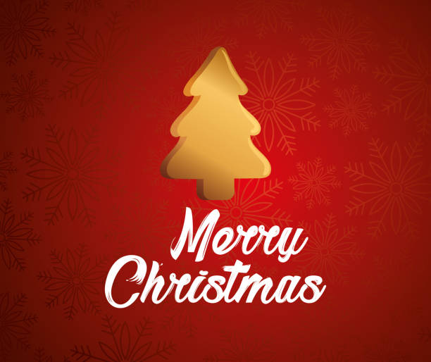 istock happy merry christmas lettering card with golden tree 1287218226