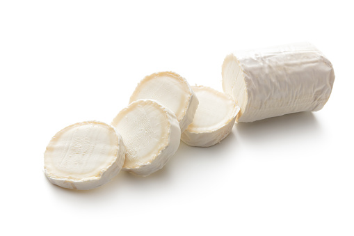 Cheese: Goat Cheese Isolated on White Background