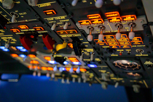 Overhead Control Room Overhead Control Panel Stock Photo - Download Image Now - Aerospace ...