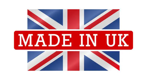 Vector illustration of Made in UK, United Kingdom label bagde. Vector illustration