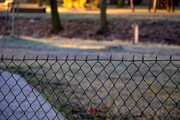 sign, warning, alert, intruder, stop, barrier, quarrel, neighbors, chain, protection, altercation, intruders, children, incentives, man, gesturing, drive, away, threaten, side, wire, fence, mesh, garden, exacerbated, situation, fingers, finger, hand, open, palms, palm, fist, ready, fight, park, street, attack, green, white, jacket, solider, catch, steal, private, privacy, secure, security, guard, border la protección de los altercados de intrusos, niños e incentivos. el hombre está gesturing para conducir lejos y amenazar a los hombres en el otro lado de la cerca de alambre. situación exacerbada dedos y manos abiertas palmas puño listo para luchar.