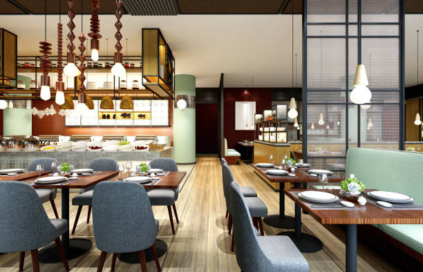 istock 3D render of cafetaria and restaurant 1287223934