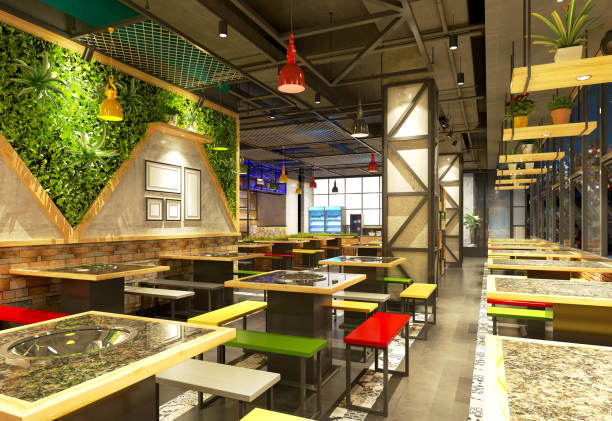 istock 3D render of cafetaria and restaurant 1287224980