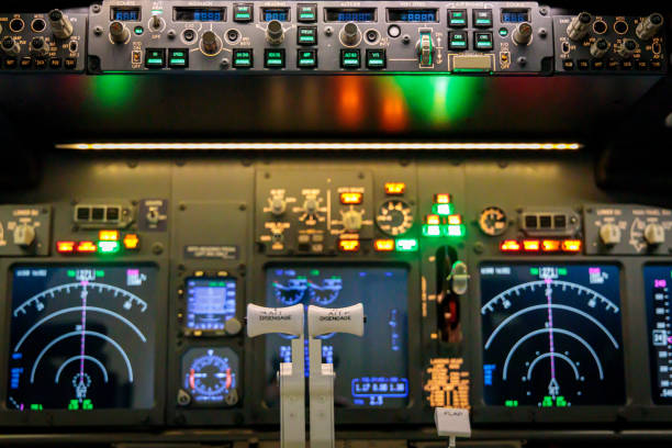 istock Cockpit of modern jet airliner 1287225259