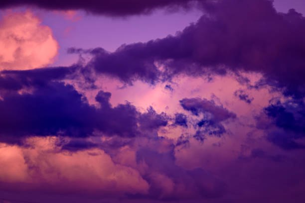istock Gorgeous dramatic sunset sky with pink and purple clouds. 1287226706