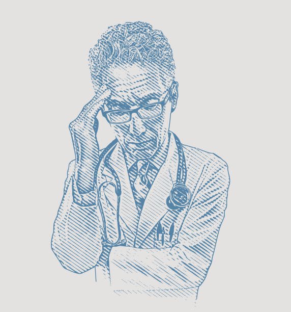 Overworked doctor experiencing emotional stress