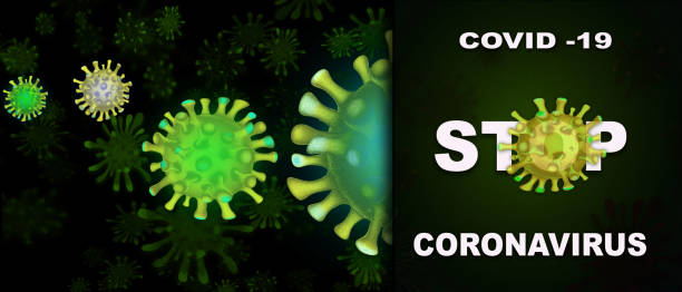 istock Stop Covid-19, Coronavirus, World Pandemic Concept On a Black Background. 1287227183
