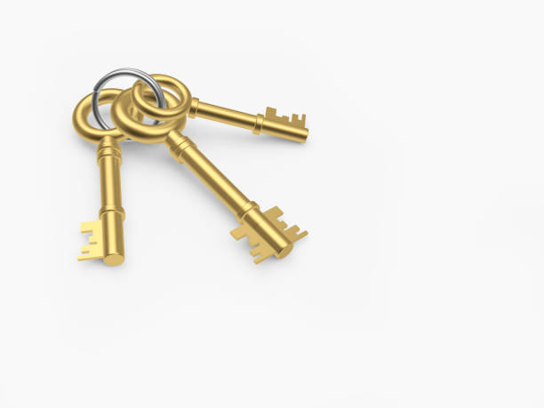 istock Bunch of three golden retro keys 1287235740