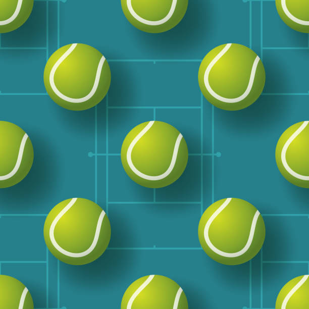 istock tennis ball seamless pettern vector illustration. realistic tennis ball seamless pattern design 1287237104