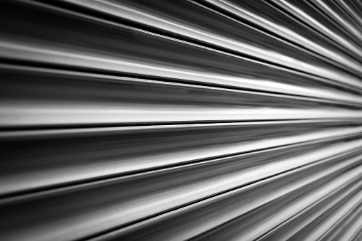 perspective view of rolling metal shutter texture