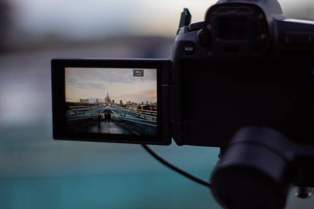 istock Camera recording the Millennium Bridge ramp and St Paul Cathedral 1287239620