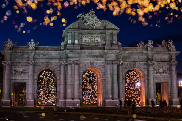 istock Alcala gate - Puerta de Alcala at Christmas in Madrid Spain 1287239875