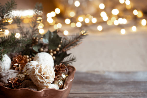 istock Christmas background with decorations on a Christmas tree on a blurred background copy space. 1287247647
