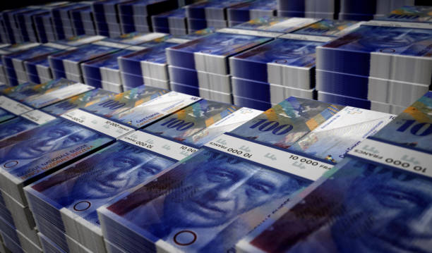 istock Swiss Franc money banknotes pack 1287248811