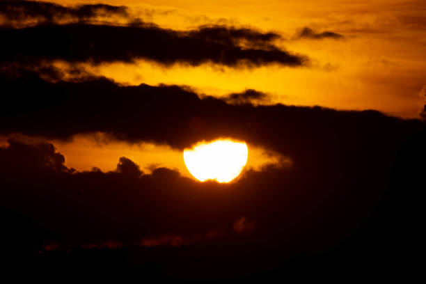 Golden sky on sunlight of twilight background