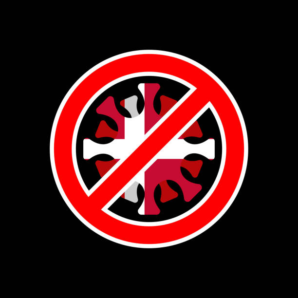 istock Stop coronavirus in Denmark. Fighting coronavirus in Denmark. Danish flag and COVID-2019. World epidemic. Pandemic. Country in quarantine lockdown 1287250836
