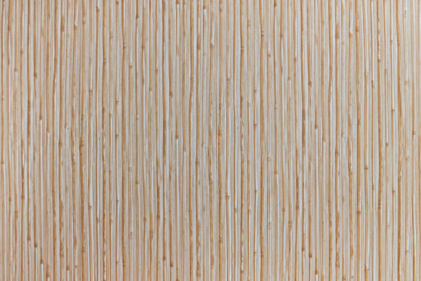 istock Wooden wall texture background with bamboo pattern. plastic siding for interiors 1287252893