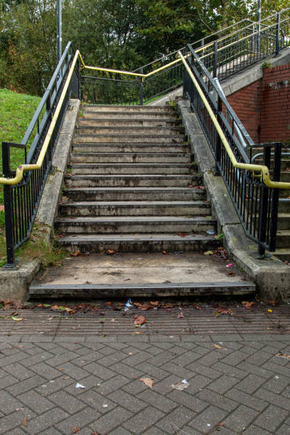 istock Dirty, damaged stairs. 1287258775