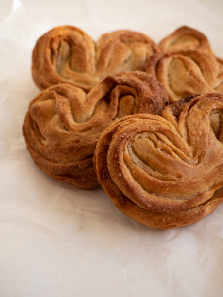 istock Sweet bun on white paper background 1287259155