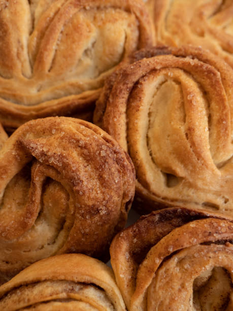 istock Sweet bun on white paper background 1287259168