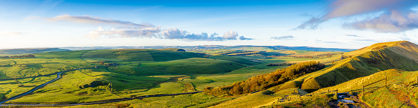 View of Mom tor in Peak district, an upland area in England at the southern end of the Pennines, UK