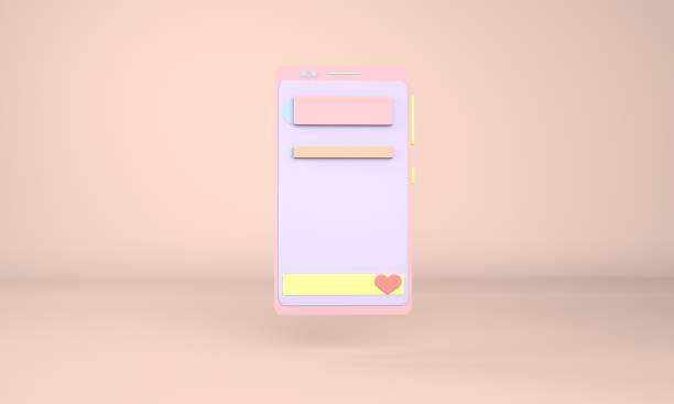 istock Background with a smartphone. application interface. trendy design for social media advertising. 3d rendering 1287261579