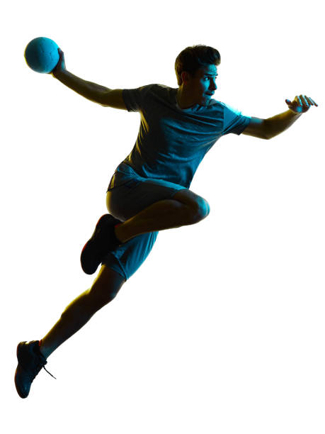 istock handball player  man  silhouette shadow isolated white background 1287262274