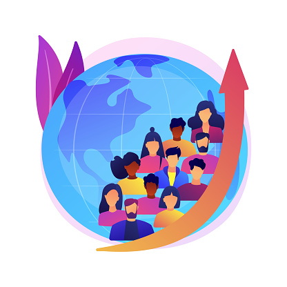 Population growth abstract concept vector illustration. Census service, world population explosion, human quantity growth, natural increase rate, overpopulation, demographics abstract metaphor.