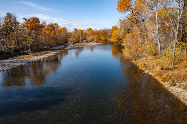 река бойсе в осеннем цвете - pocatello стоковые фото и изображения