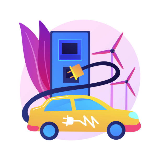 Electric vehicle use abstract concept vector illustration. Electric vehicle use abstract concept vector illustration. Zero emission vehicle, urban electromobile service, modern electric car, industrial use, eco-friendly transportation abstract metaphor. zero emission vehicle stock illustrations