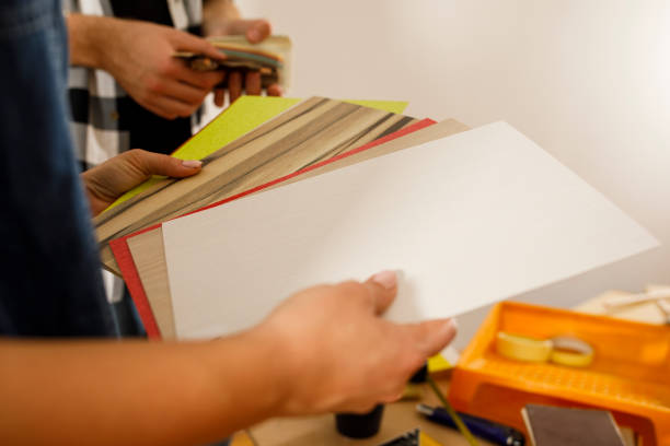 istock Looking at different color and texture swatches 1287268434