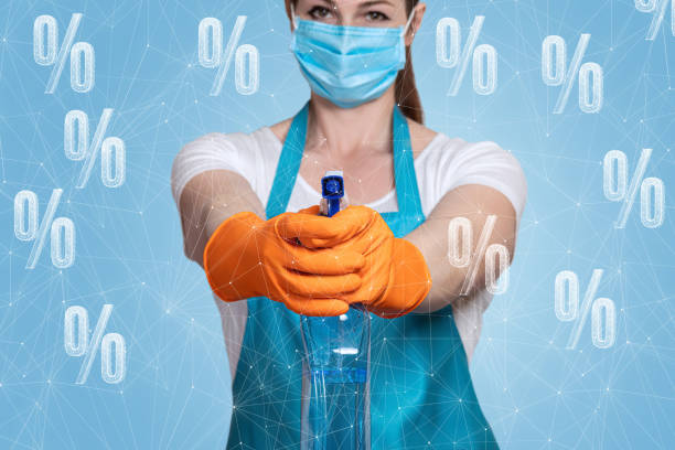 istock Concept of discounts on cleaning services. 1287272717