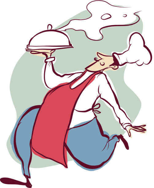 ilustraciones, imágenes clip art, dibujos animados e iconos de stock de ilustración de acciones de chef cook cartoon man - chef italian culture isolated french culture